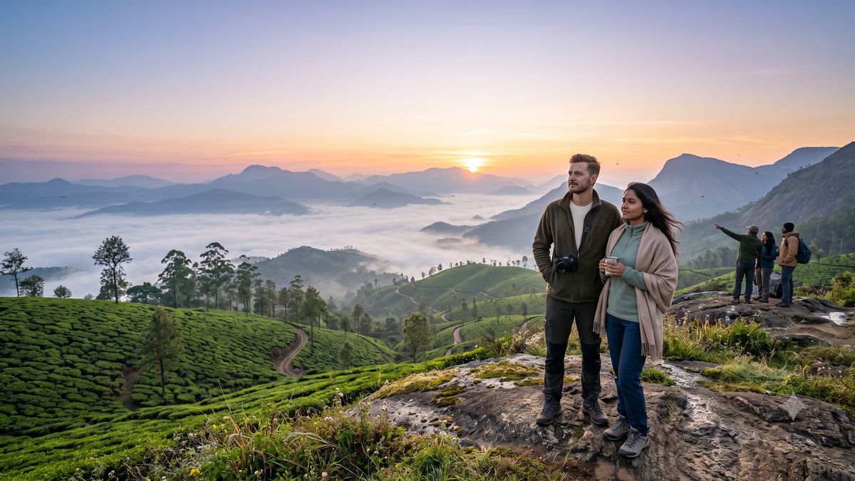 Camping and sunrise at Kolukkumalai